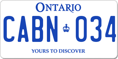 ON license plate CABN034