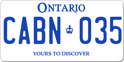 ON license plate CABN035