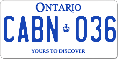 ON license plate CABN036