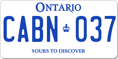 ON license plate CABN037