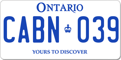 ON license plate CABN039