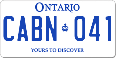 ON license plate CABN041