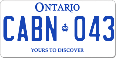 ON license plate CABN043