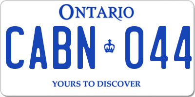 ON license plate CABN044