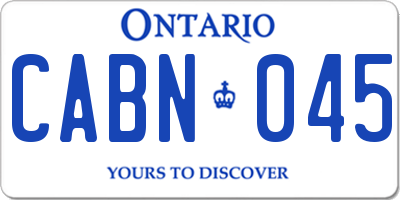 ON license plate CABN045