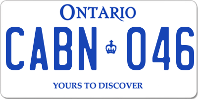 ON license plate CABN046