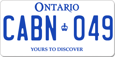 ON license plate CABN049