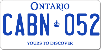 ON license plate CABN052