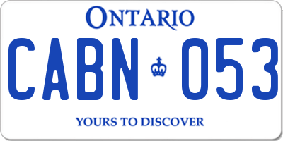 ON license plate CABN053