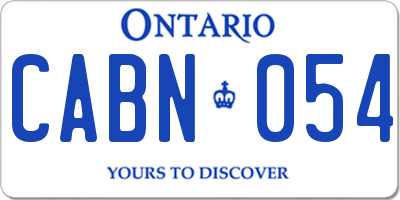 ON license plate CABN054