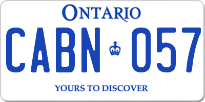 ON license plate CABN057