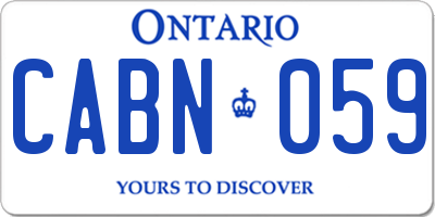 ON license plate CABN059