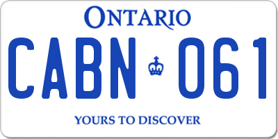 ON license plate CABN061