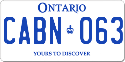 ON license plate CABN063