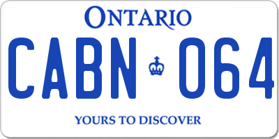 ON license plate CABN064