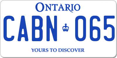 ON license plate CABN065