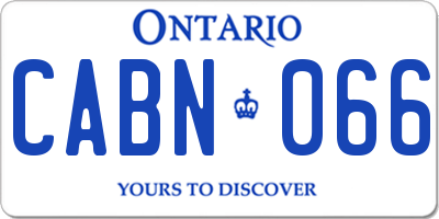 ON license plate CABN066