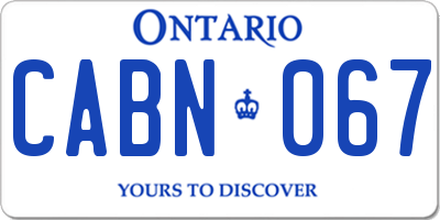 ON license plate CABN067