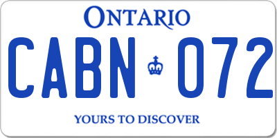 ON license plate CABN072