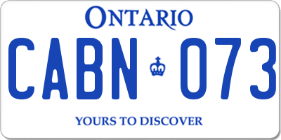 ON license plate CABN073