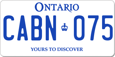 ON license plate CABN075