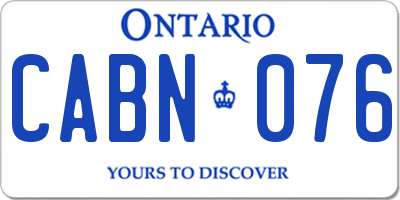 ON license plate CABN076