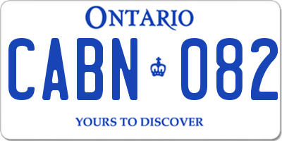 ON license plate CABN082