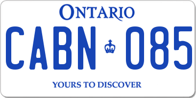 ON license plate CABN085