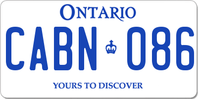 ON license plate CABN086