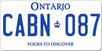 ON license plate CABN087