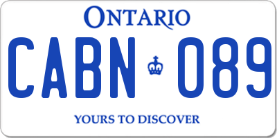 ON license plate CABN089