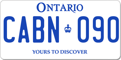 ON license plate CABN090