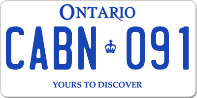 ON license plate CABN091