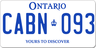 ON license plate CABN093