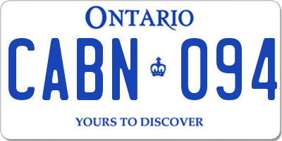 ON license plate CABN094