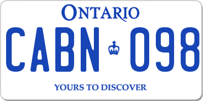 ON license plate CABN098