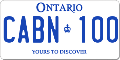 ON license plate CABN100