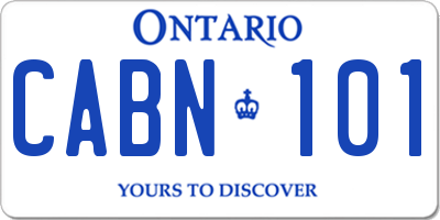 ON license plate CABN101