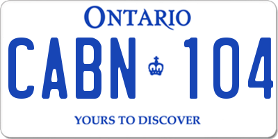 ON license plate CABN104