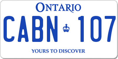 ON license plate CABN107