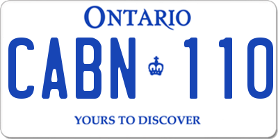 ON license plate CABN110