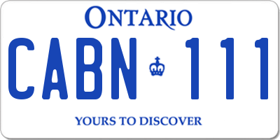 ON license plate CABN111