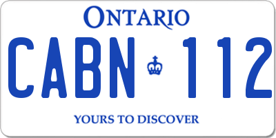 ON license plate CABN112