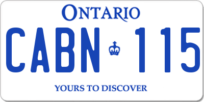 ON license plate CABN115