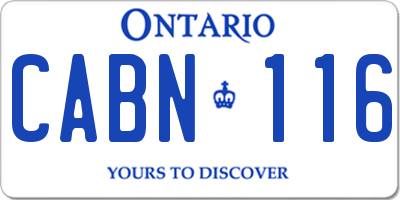 ON license plate CABN116