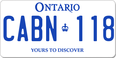 ON license plate CABN118