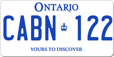 ON license plate CABN122