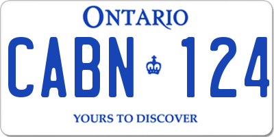 ON license plate CABN124