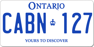 ON license plate CABN127