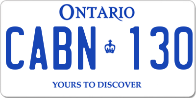 ON license plate CABN130